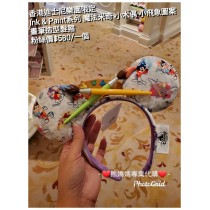 香港迪士尼樂園限定 Ink & Paint系列 魔法師米奇 小木偶 小飛象圖案畫筆造型髮箍